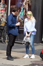 DAKOTA FANNING in Jeans Out and About in Soho 05/19/2016