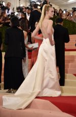 ELLE FANNING at Costume Institute Gala 2016 in New York 05/02/2016