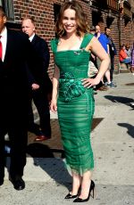 EMILIA CLARKE Arrives at Ed Sullivan Theater in New York 05/23/2016