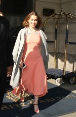 EMILIA CLARKE Leaves Her Hotel in New York 05/23/2016