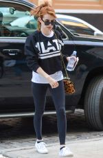 EMMA ROBERTS Arrives at a Gym in New York 04/30/2016