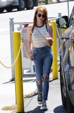 EMMA ROBERTS in Ripped Jeans Out for Coffee in Los Angeles 05/12/2016
