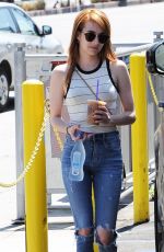 EMMA ROBERTS in Ripped Jeans Out for Coffee in Los Angeles 05/12/2016