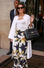 EVA LONGORIA Leaves Four Seasons Hotel George V in Paris 05/10/2016