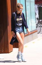 GIGI HADID in Denim Shorts Out and About in New York 05/11/2016