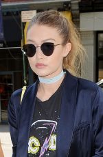 GIGI HADID in Denim Shorts Out and About in New York 05/11/2016