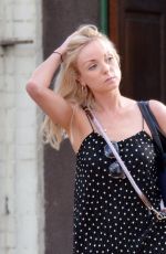 HELEN GEORGE Walks Her Dog Out in London 05/18/2016