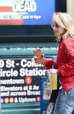 HELEN HUNT Leaves a Starbucks in New York 05/17/2016
