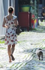 HELENA CHRISTENSEN Walks Her DOg Out in West Village 05/26/2016