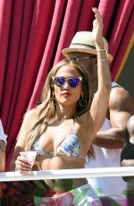 JENNIFER LOPEZ in Bikini Top at 