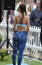 JENNIFER METCALFE Doing Yoga at Trafford Centre in Manchester 05/14/2016