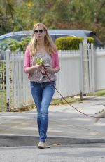 JENNIFER WESTFELDT Walks Her Dog Out in Los Angeles 05/24/2016