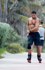 JOANNA KRUPA Out Rollerblading in Miami 05/02/2016