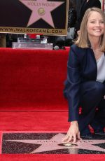 JODIE FOSTER Honored with Star on Hollywood Walk of Fame in Los Angeles 05/04/2016