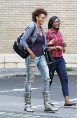JUDITH SHEKONI in Ripped Jeans Out and About in London 05/12/2016