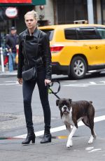 KATE UPTON Walks Her Dog Out in New York 05/01/2016