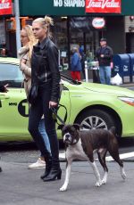 KATE UPTON Walks Her Dog Out in New York 05/01/2016