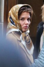 KATIE HOLMES on the Set of 