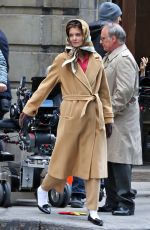 KATIE HOLMES on the Set of 