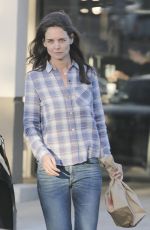 KATIE HOLMES Shopping at CVS in Calabasas 04/29/2016