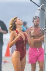 KELLY ROHRBACH in Swimsuit on the Set of 