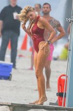 KELLY ROHRBACH in Swimsuit on the Set of 