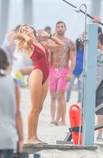 KELLY ROHRBACH in Swimsuit on the Set of 