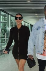 KIM KARDASHIAN and Kanye West at Heathrow Airport in London 05/22/2016