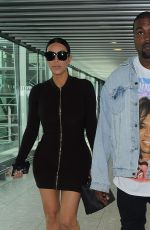 KIM KARDASHIAN and Kanye West at Heathrow Airport in London 05/22/2016