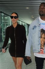 KIM KARDASHIAN and Kanye West at Heathrow Airport in London 05/22/2016