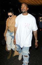 KIM KARDASHIAN and Kanye West at LAX Airport in Los Angeles 05/19/2016