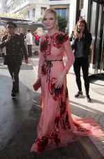 KIRSETN DUNST Leaves Hotel Martinez in Cannes 05/11/2016