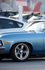 LADY GAGA Drives Her Classic Car Out in Los Angeles 04/29/2016