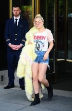 LADY GAGA in Jeasn Shorts Out in New York 05/11/2016