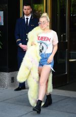 LADY GAGA in Jeasn Shorts Out in New York 05/11/2016