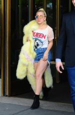LADY GAGA in Jeasn Shorts Out in New York 05/11/2016