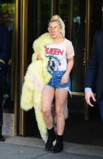LADY GAGA in Jeasn Shorts Out in New York 05/11/2016