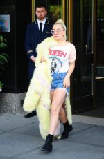 LADY GAGA in Jeasn Shorts Out in New York 05/11/2016