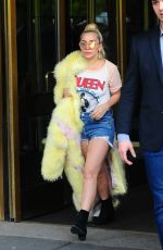 LADY GAGA in Jeasn Shorts Out in New York 05/11/2016