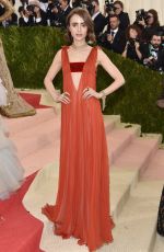 LILY COLLINS at Costume Institute Gala 2016 in New York 05/02/2016