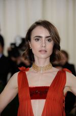 LILY COLLINS at Costume Institute Gala 2016 in New York 05/02/2016