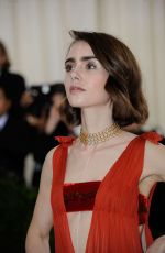 LILY COLLINS at Costume Institute Gala 2016 in New York 05/02/2016