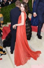 LILY COLLINS at Costume Institute Gala 2016 in New York 05/02/2016