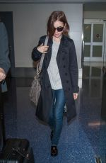 LILY COLLINS at LAX Airport in Los Angeles 04/30/2016