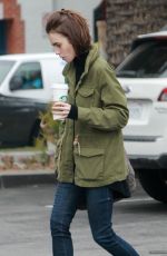 LILY COLLINS Leaves Starbucks in Los Angeles 05/10/2016