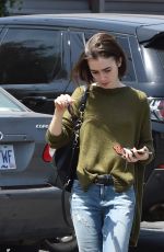 LILY COLLINS Out in Los Angeles 04/29/2016