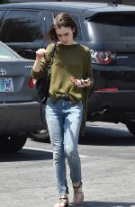 LILY COLLINS Out in Los Angeles 04/29/2016