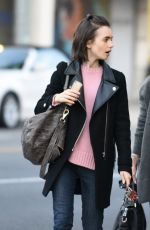 LILY COLLINS Out with Her Mom in Beverly Hills 05/10/2016