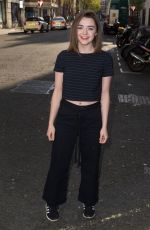 MAISIE WILLIAMS Arrives at BBC Radio 1 Studios in London 05/05/2016
