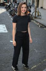 MAISIE WILLIAMS Arrives at BBC Radio 1 Studios in London 05/05/2016